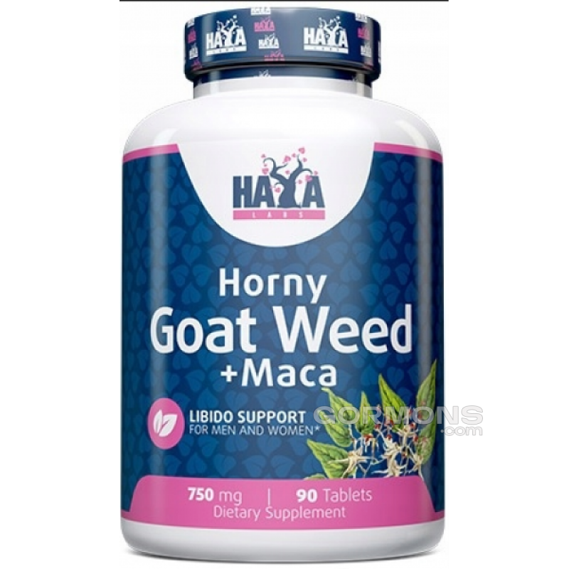 Підвищення Лібідо Haya Labs Horny Goat Weed Extract 750 mg + Maca - 90 таб