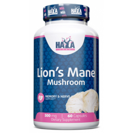 Есктракти грибів Haya Labs Lion's Mane Mushroom 500 мг - 60 капс