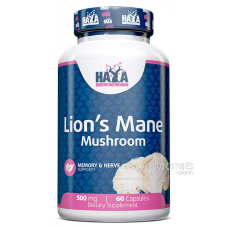 Есктракти грибів Haya Labs Lion's Mane Mushroom 500 мг - 60 капс