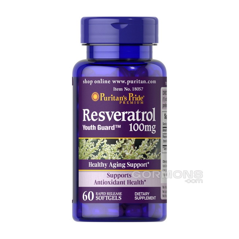 Ресвератрол Puritan's Pride Resveratrol 100 mg 60 softgels