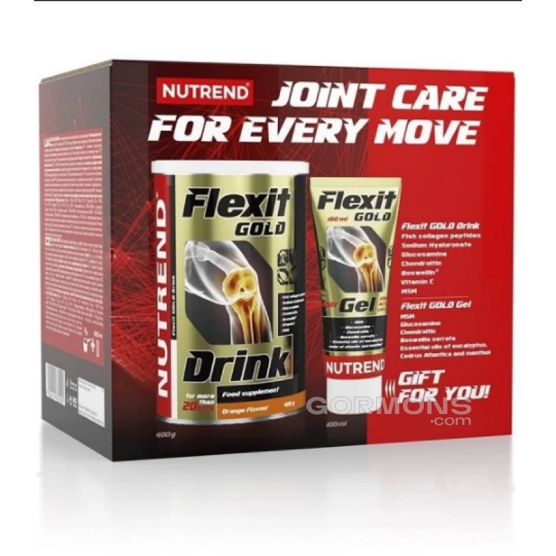 Набір для суглобів і зв'язок Nutrend Flexit Gold Drink 400 грамм + Flexit Gold Gel 100 мл