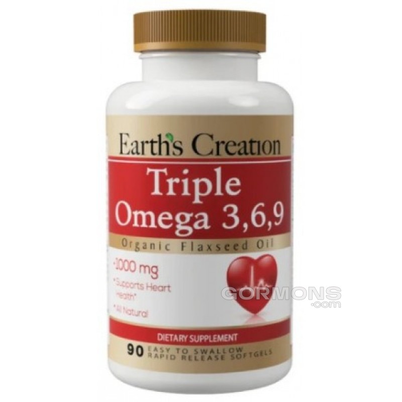 Рыбий жир Earth‘s Creation Triple Omega 3-6-9 1000 mg - 90 софт гель