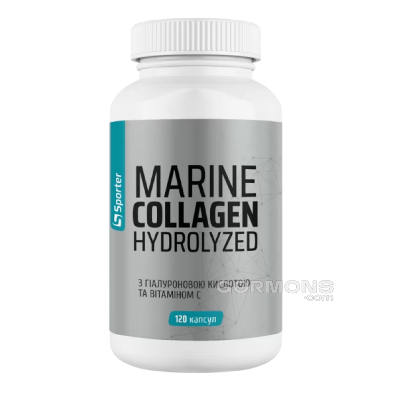 Морський коллаген Sporter Marine Collagen + hyaluronic acid - 120 капс