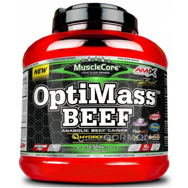 Яловичий гейнер Amix OptiMass Beef Gainer 2500g