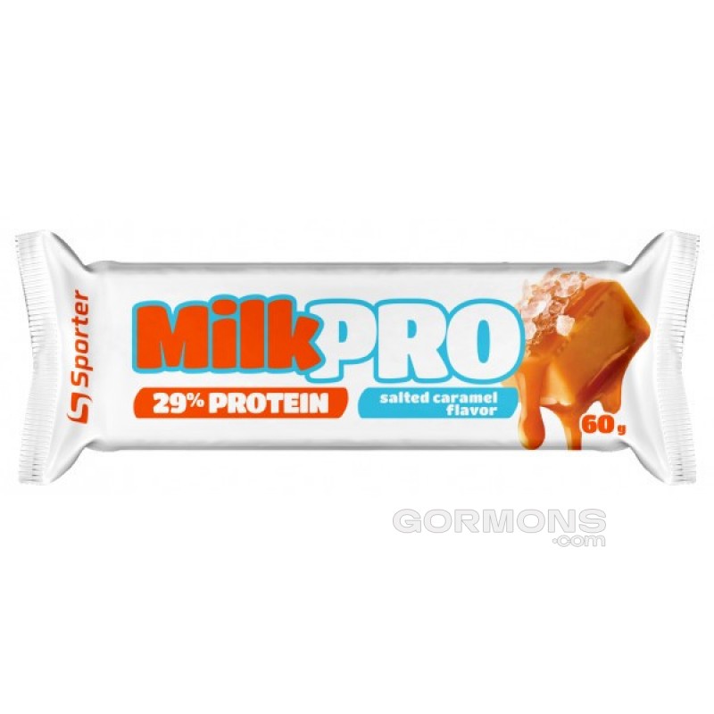 Протеїнові батончики Sporter MILK PRO 29% protein солона карамель 24х60 г