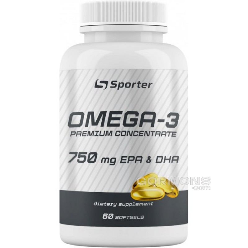 Рыбий жир Sporter Omega 3 Premium Concentrate 750 mg EPA&DHA - 60 софт гель