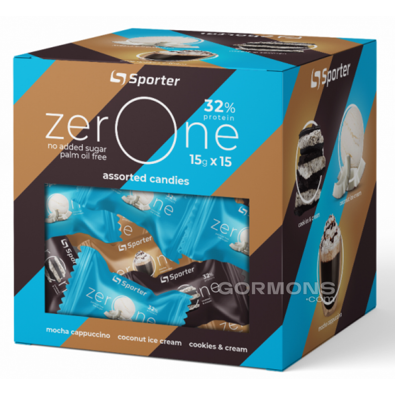 Коробка протеїнових цукерок Sporter Zero One Mix 15 шт по 15 г