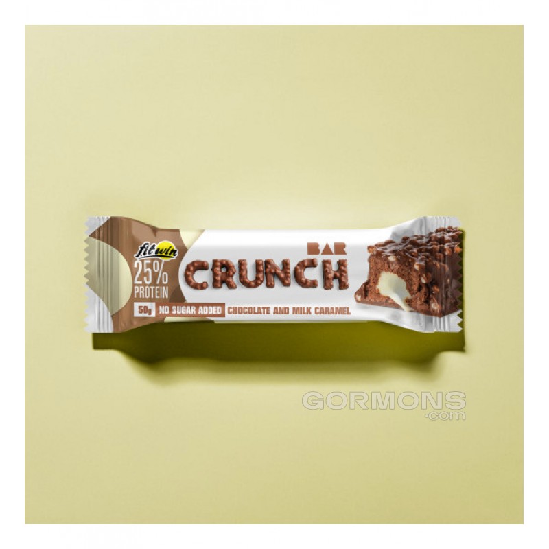 Протеиновый батончик FitWin Crunch Bar 25% шоколад - молочна карамель 12x50 г