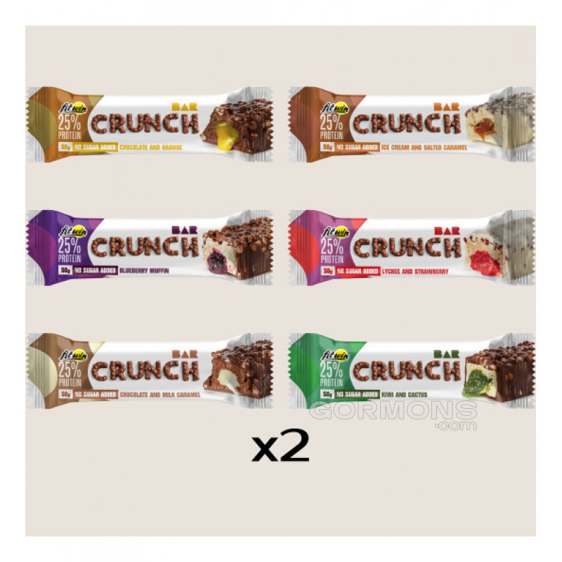 Протеиновый батончик FitWin Crunch Bar 25% мікс бокс 12x50 г