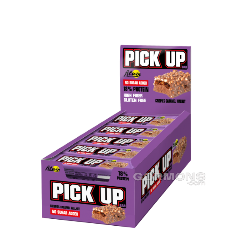 Протеиновый батончик FitWin Pick Up CRISPIES карамель і волоський горіх 20x45g