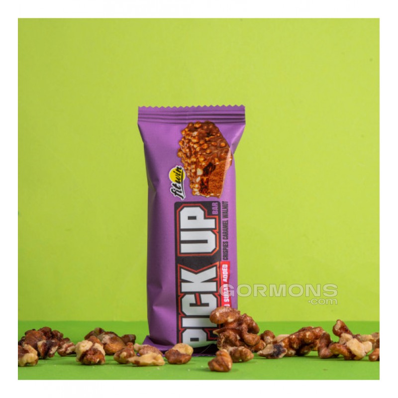 Протеиновый батончик FitWin Pick Up CRISPIES карамель і волоський горіх 20x45g