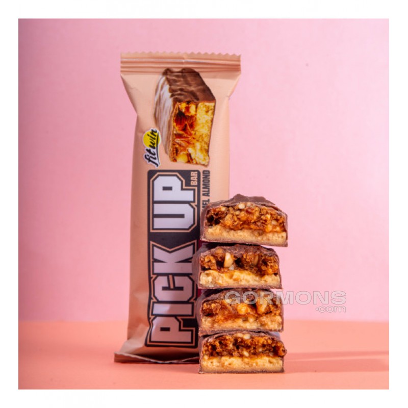 Протеиновый батончик FitWin Pick Up CRISPIES карамель і мигдаль 24x45g