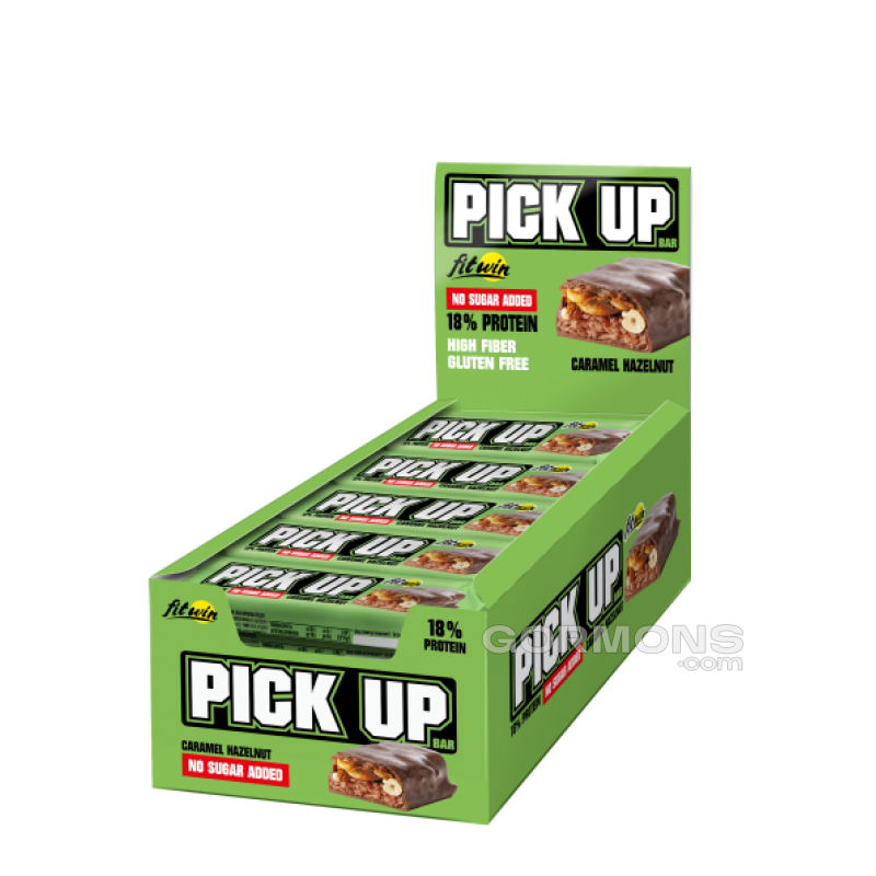 Протеиновый батончик FitWin Pick Up CRISPIES карамель і фундук 24x45g