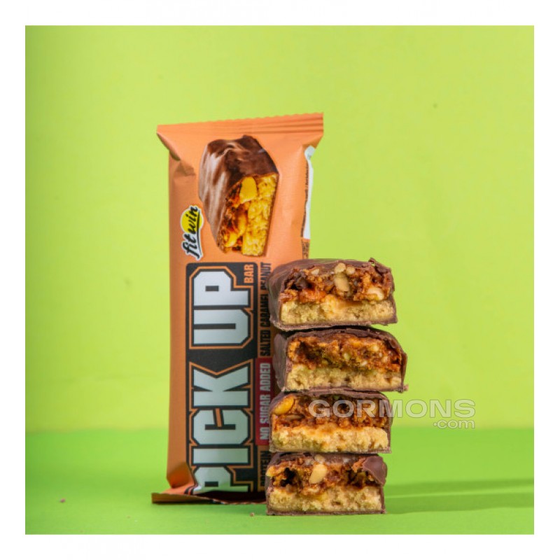 Протеїновий батончик FitWin Pick Up CRISPIES солона карамель і арахіс 24x45g