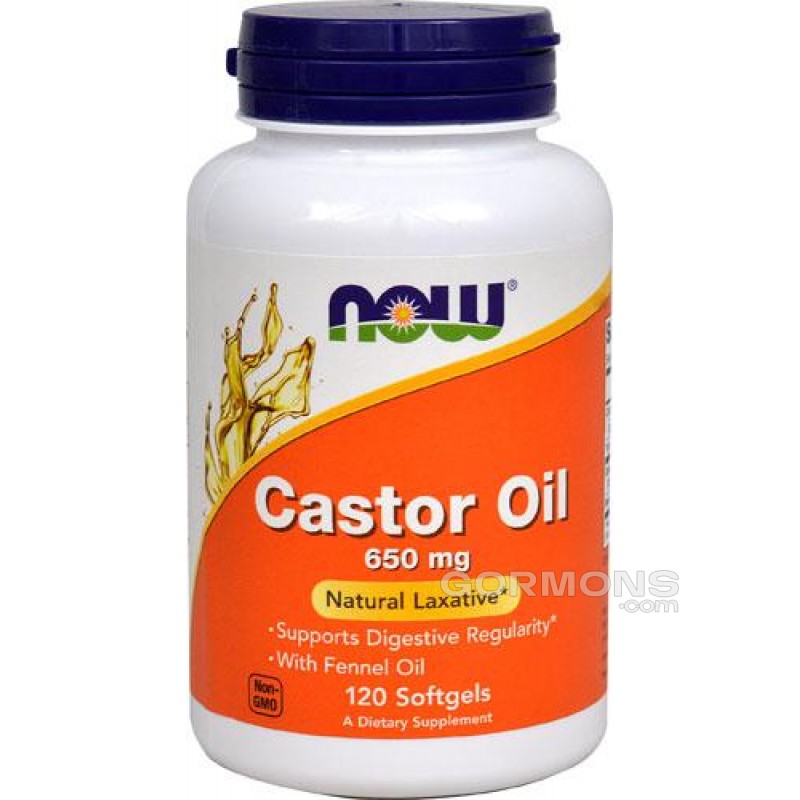 Масло Касторовое NOW Foods Castor Oil 650mg 120 softgels
